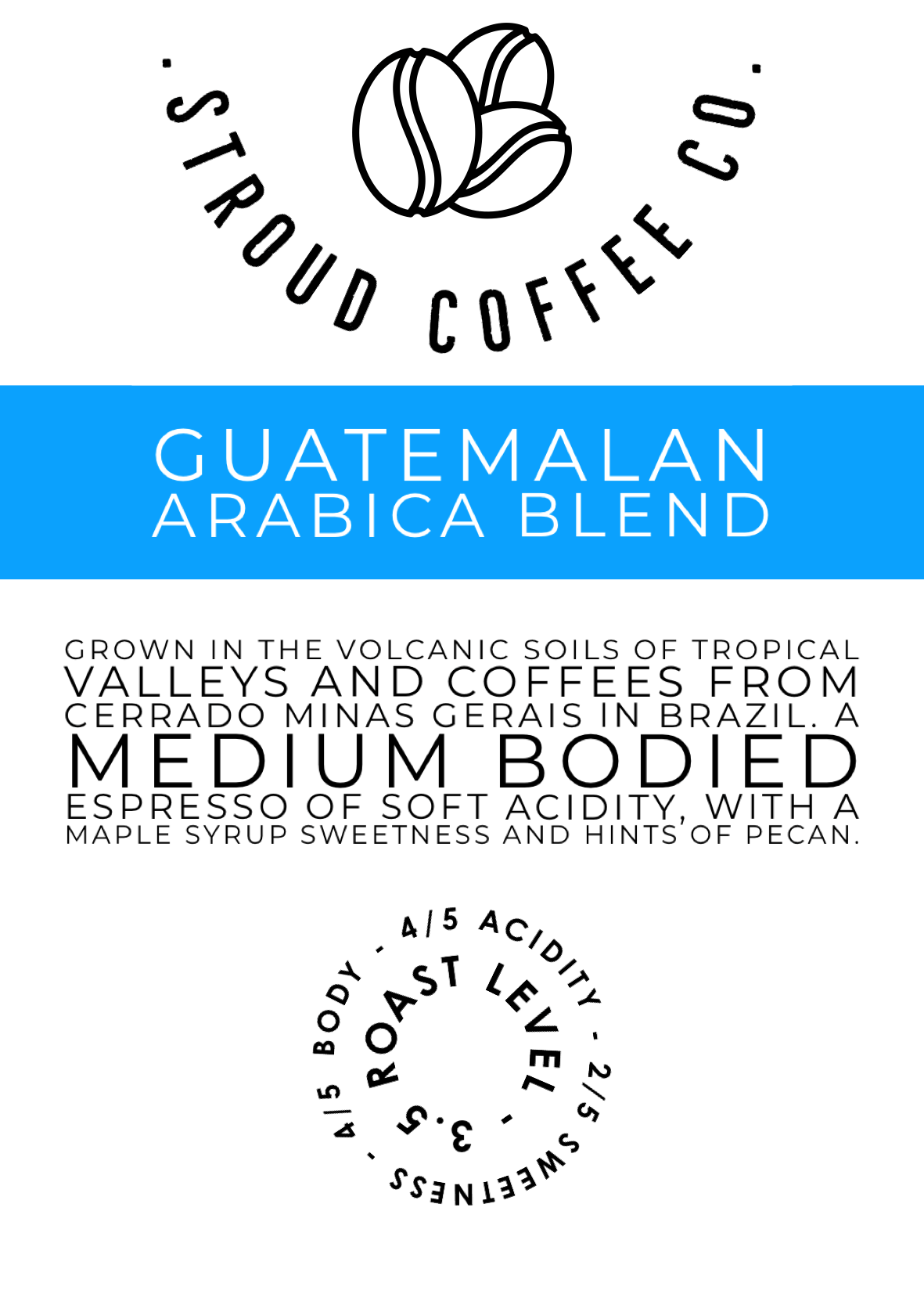 A two bean speciality Arabica blend with beans from Guatemala grown in the volcanic soils of tropical valleys and coffees from Cerrado Minas Gerais in Brazil.
A medi