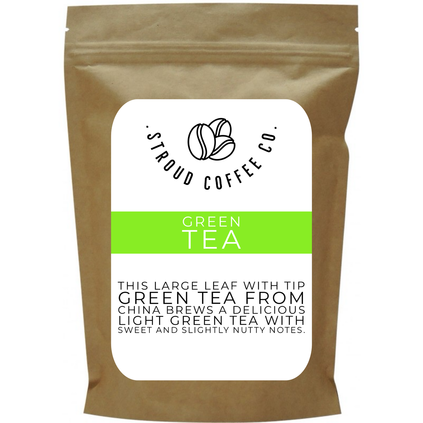 This large leaf with tip green tea from China brews a delicious light green tea with sweet and slightly nutty notes.