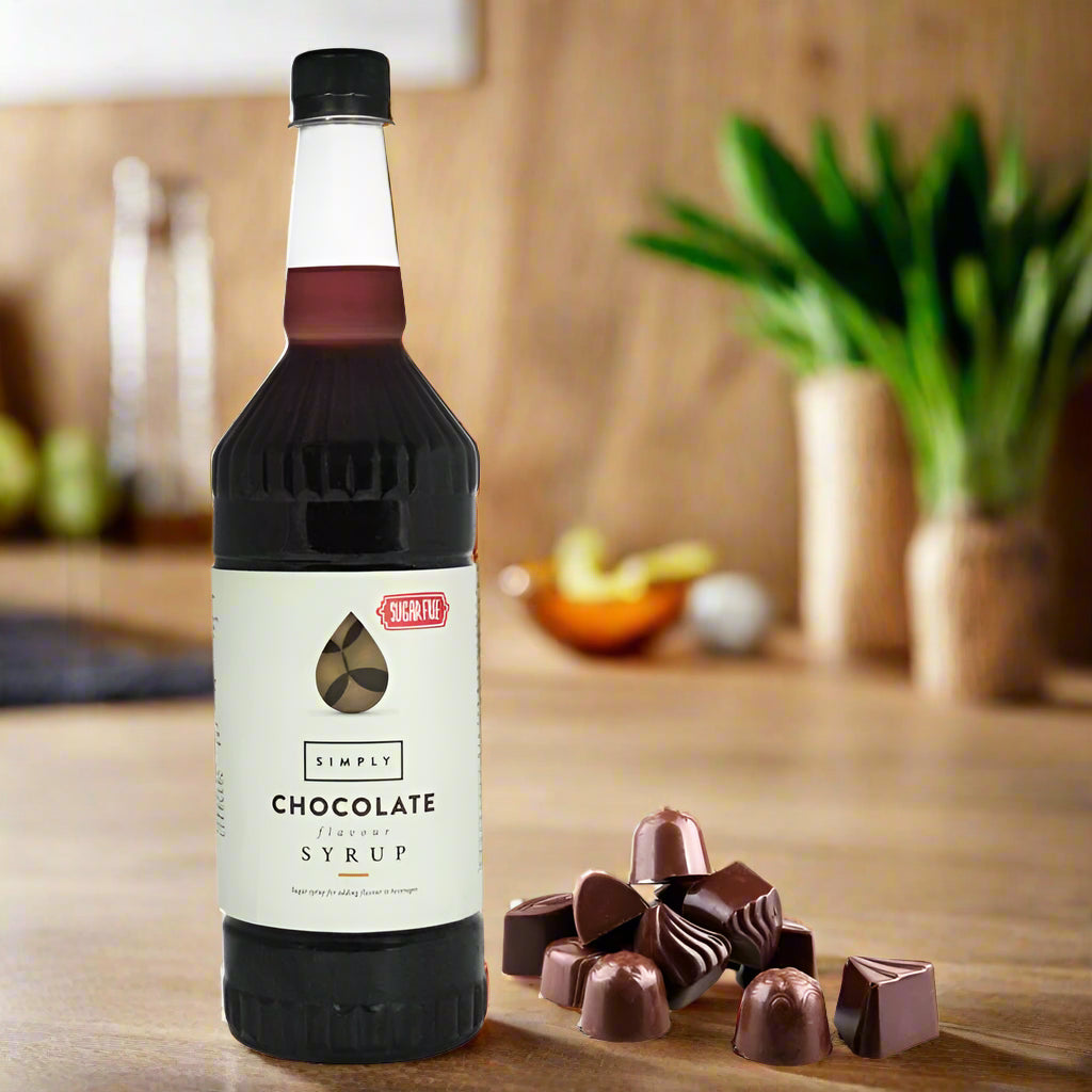 Simply Chocolate Sugar Free Syrup (1 Litre)
This delicious sugar free chocolate flavouring syrup can be added to cappuccinos and lattes to make great mocha coffees,