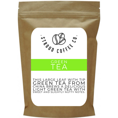 This large leaf with tip green tea from China brews a delicious light green tea with sweet and slightly nutty notes.