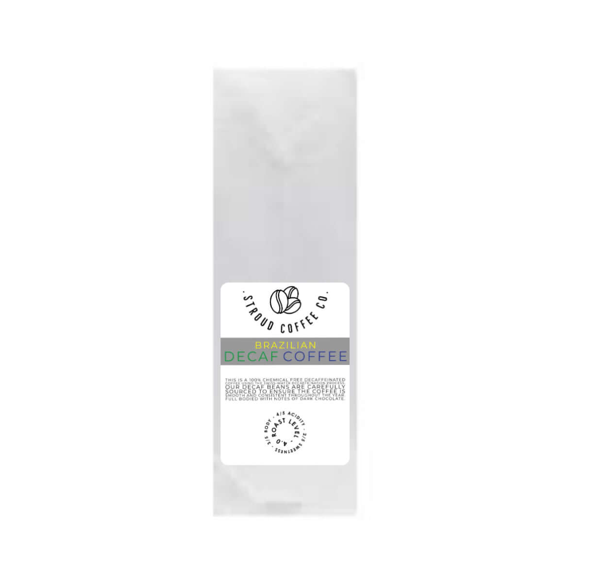 This is a 100% chemical free decaffeinated coffee using the swiss-water decaffeination process.
Our decaf beans are from Brazil and have been carefully sourced to en