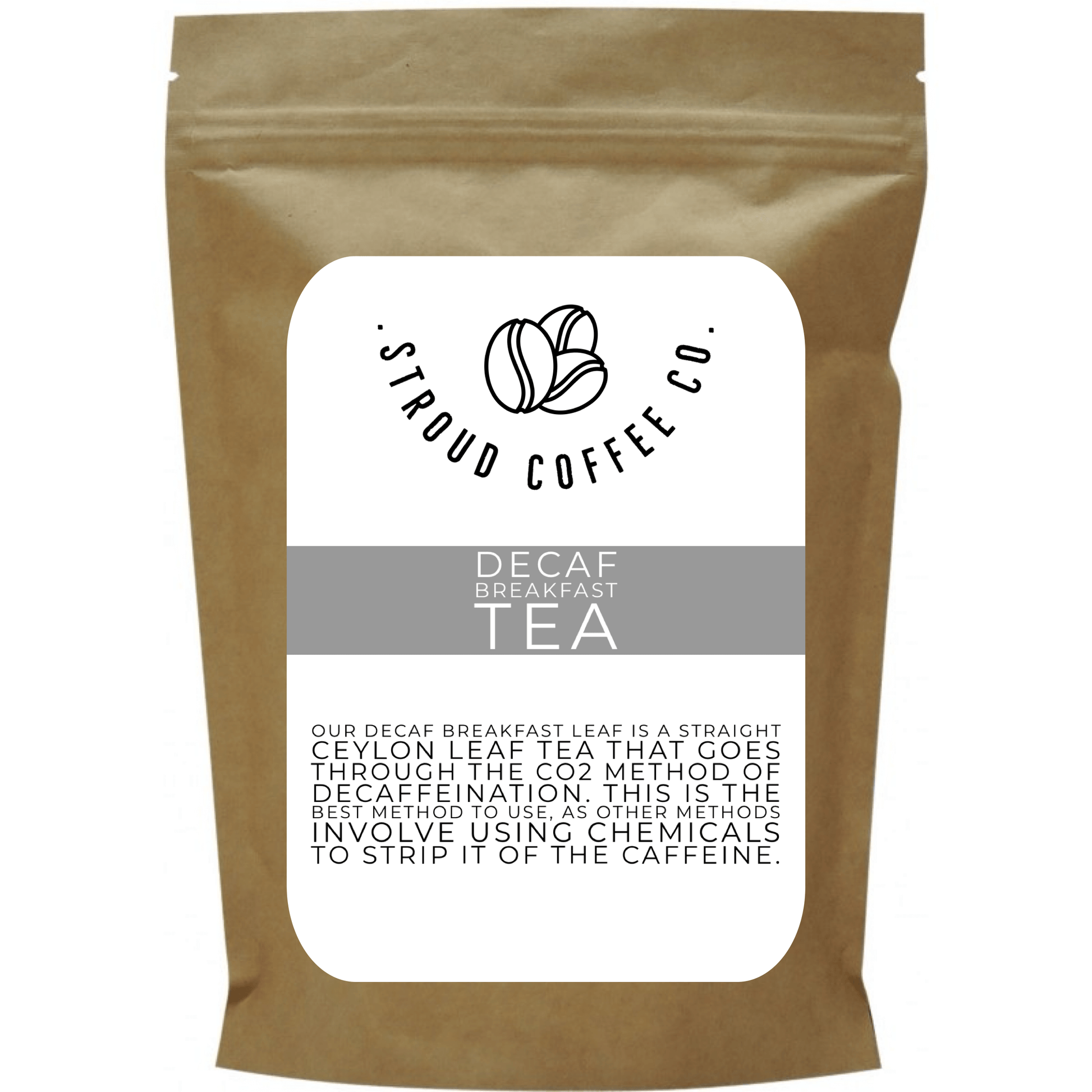 Our Decaf Breakfast leaf is a straight Ceylon Leaf tea that goes through the co2 method of decaffeination. This is the best method to use, as other methods involve u
