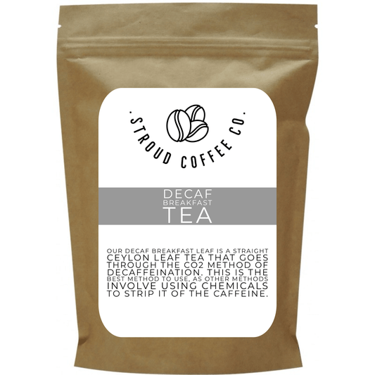 Our Decaf Breakfast leaf is a straight Ceylon Leaf tea that goes through the co2 method of decaffeination. This is the best method to use, as other methods involve u