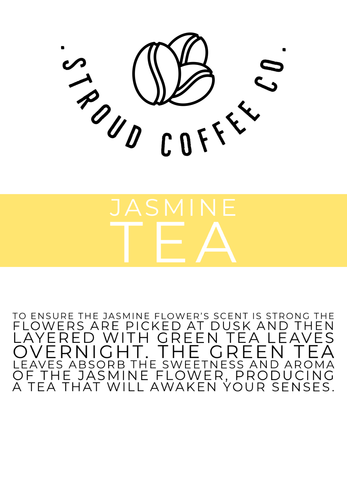 To ensure the Jasmine flower's scent is strong the flowers are picked at dusk and then layered with green tea leaves overnight. The green tea leaves absorb the sweet