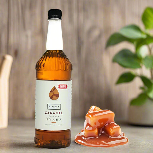 Caramel Sugar Free Syrup (1 Litre)
The 'Simply' range of natural flavouring syrups are suitable for vegetarians and are GM free. Made by the Italian Beverage Company